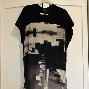 Zero Maria Cornejo printed black silk top